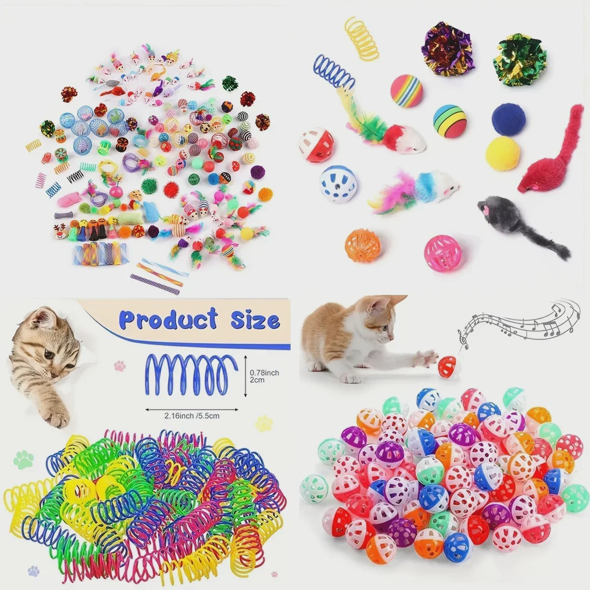 Grote Mix Katten Speelgoed Set (14/28/56 Stuks) - Plastic & Pluche Speeltjes voor Uren Plezier
