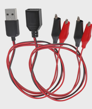 2x USB naar Alligator Klem Kabel Adapter - Male & Female voor Circuit Test
