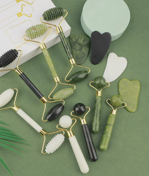 3-in-1 Gezichtsroller & Gua Sha Set - Jade Roller, Oogroller & Gezichtsmassage Tools