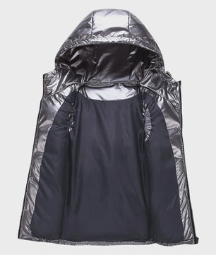 Glanzend Capuchon Vest - Unisex Winter Vest met Capuchon - Warm & Casual