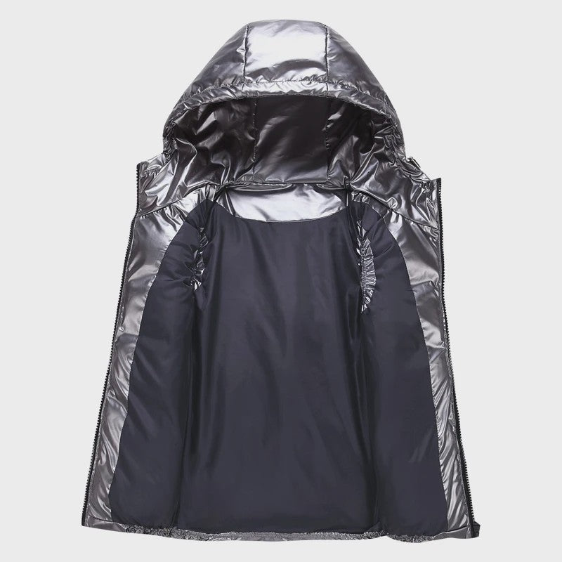 Glanzend Capuchon Vest - Unisex Winter Vest met Capuchon - Warm & Casual