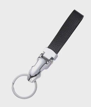 Luxe Luipaardkop Sleutelhanger van Echt Leer & Metaal - Perfect voor Jaguar