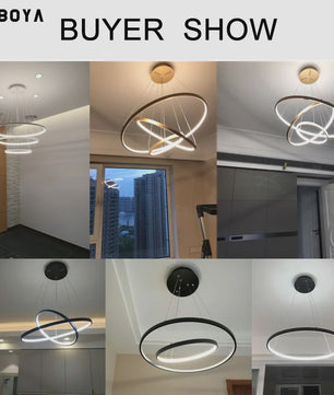 Moderne LED Plafondlamp Ring Design - Hanglamp voor Woonkamer, Eetkamer & Slaapkamer