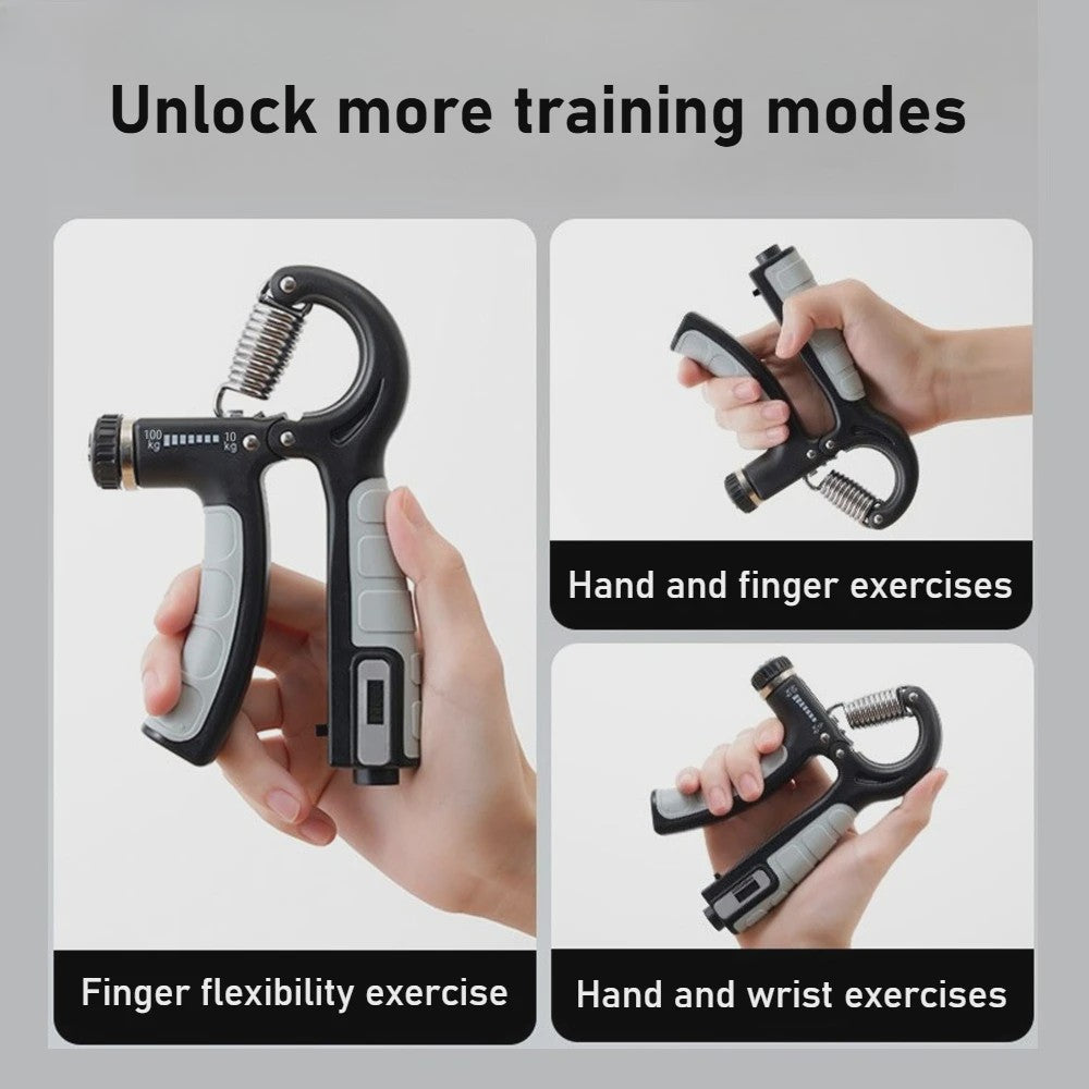 Verstelbare Hand Grip Strengthener (10-100kg) met Teller - Pols- en Onderarmtrainer