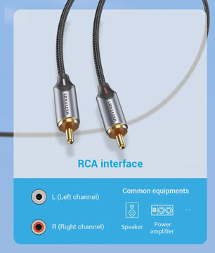 Vention 3.5mm Jack naar 2 RCA Audiokabel - HiFi Stereo AUX Kabel voor Home Theater & Versterkers