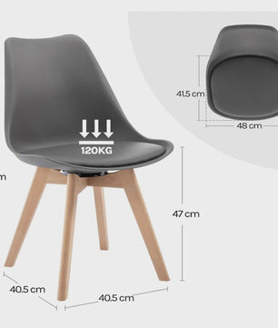 Set van 2 Ergonomische Draaistoelen 360° - Stijlvolle eetkamerstoelen met comfortabele zitting