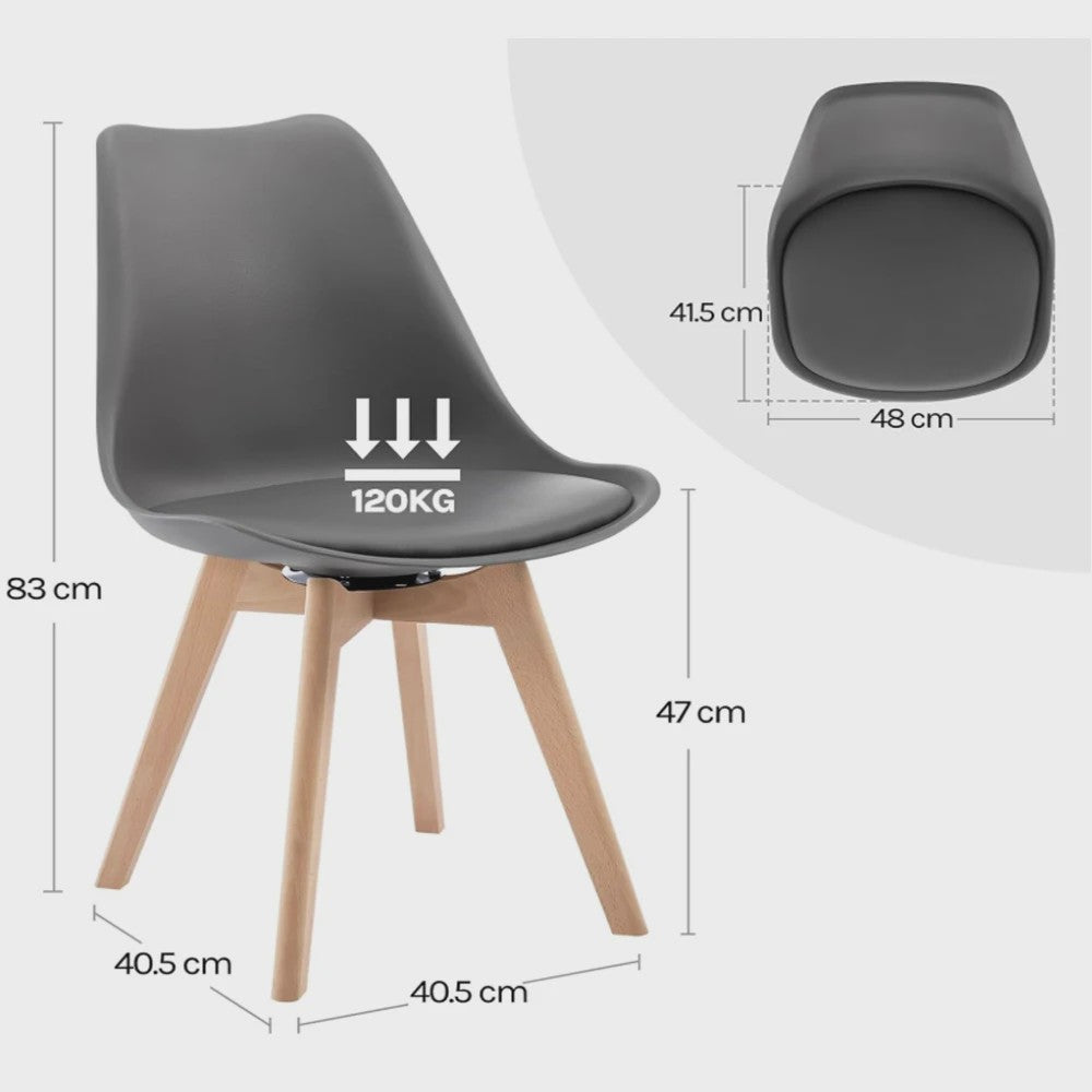 Set van 2 Ergonomische Draaistoelen 360° - Stijlvolle eetkamerstoelen met comfortabele zitting
