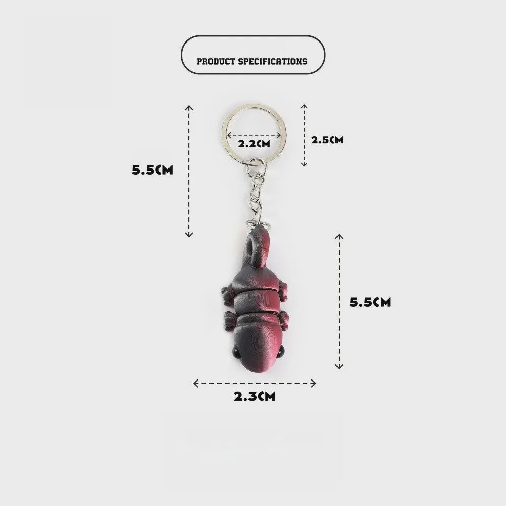 Bewegelijke 3D Geprinte Kameleon Sleutelhanger - Leuk Accessoire & Cadeau