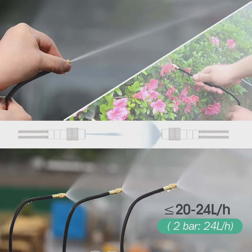 Verstelbare Nevelsproeier Kit met 8mm PE Slang en Zelfaanzuigende Pomp voor Tuin