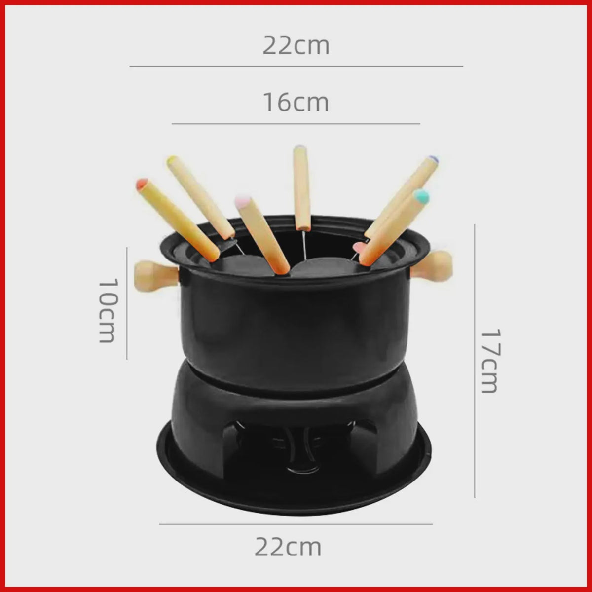 Afneembare Fondueset met 6 Vorken - Voor Chocolade, Kaas & Meer