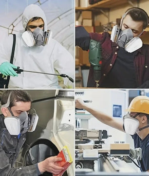 Professioneel Half-Face Stof- en Gasmasker met Verwisselbare Filters voor Schilderen en Spuiten