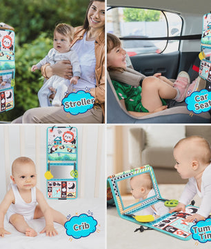 Interactief Baby Stoffen Boek met Spiegel - Educatief Montessori Speelgoed