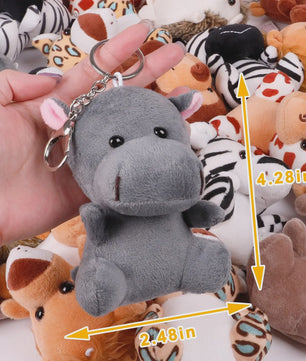 Knuffel Safari Dieren Set - 12cm Mini Pluche Speelgoed voor Feestjes, Cadeautjes & Kinderen