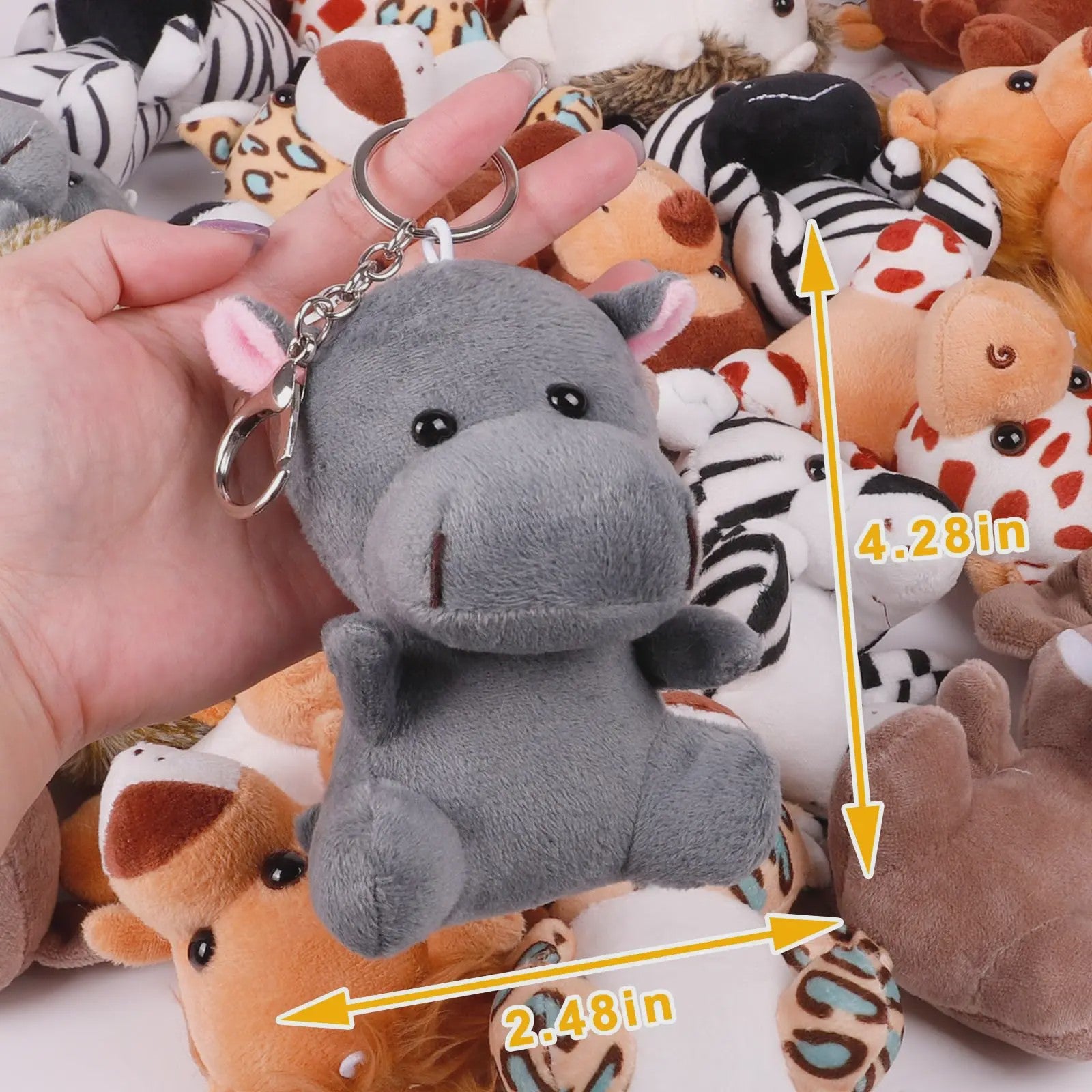 Knuffel Safari Dieren Set - 12cm Mini Pluche Speelgoed voor Feestjes, Cadeautjes & Kinderen