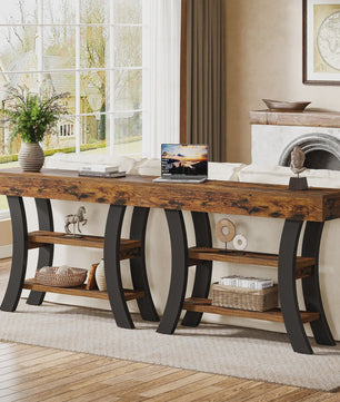 Rustieke Console Tafel met 3 Niveaus - Entree, Hal of Woonkamer