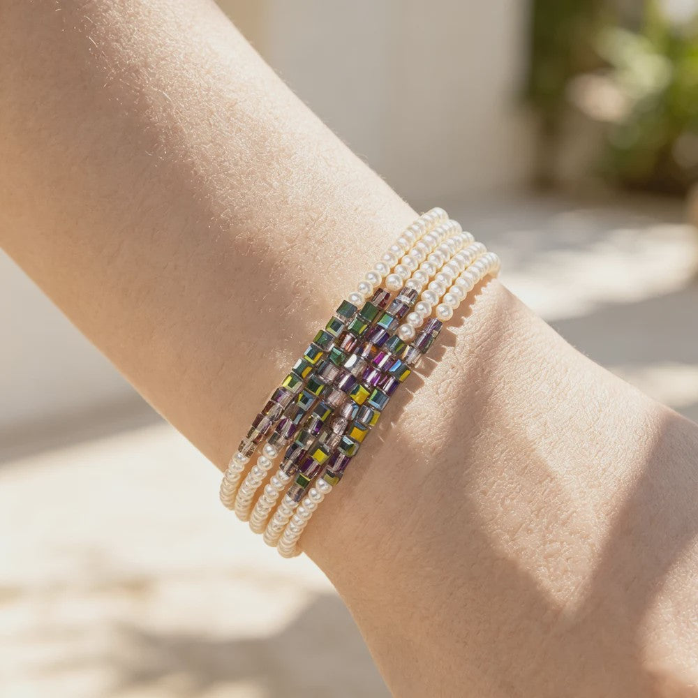 5-delige Bohemian Kralen & Parels Armbandenset voor Dames
