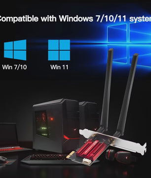 KEBIDUMEI DW1820 AC1200 PCIe WiFi Adapter met Bluetooth 4.1
