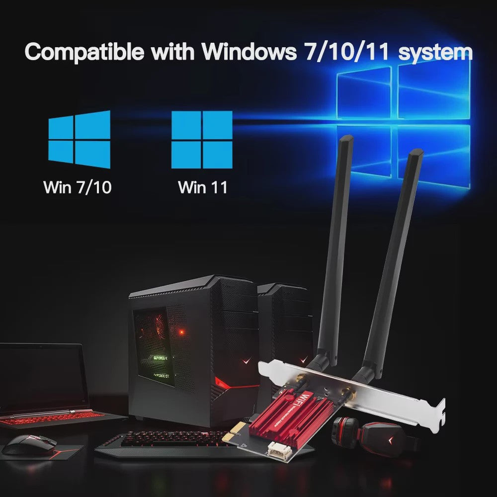KEBIDUMEI DW1820 AC1200 PCIe WiFi Adapter met Bluetooth 4.1