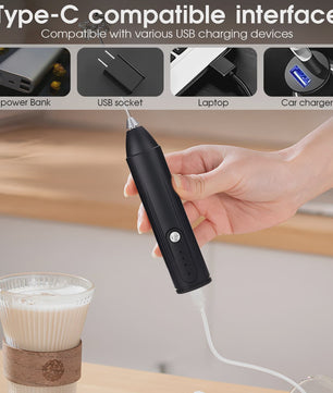 Draadloze Elektrische Opschuimer & Klopper - 3 Snelheden, USB Oplaadbaar