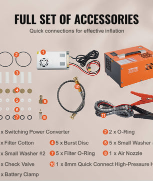 Draagbare PCP Air Compressor 4500PSI/30Mpa met Externe Converter