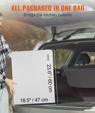 Opvouwbare Camping Keukentafel met 2 Opbergvakken - Snel Op te Zetten