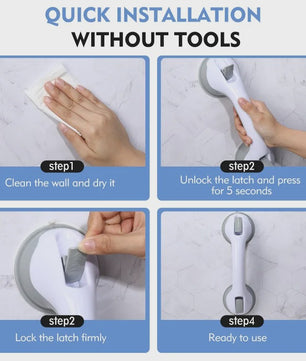 2x Antislip Douchegreep met Zuignap - Veiligheidshandvat voor Badkamer & Toilet