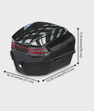 35L Motor Topkoffer - Robuuste ABS Motorbagage met Sluiting & Helmopslag