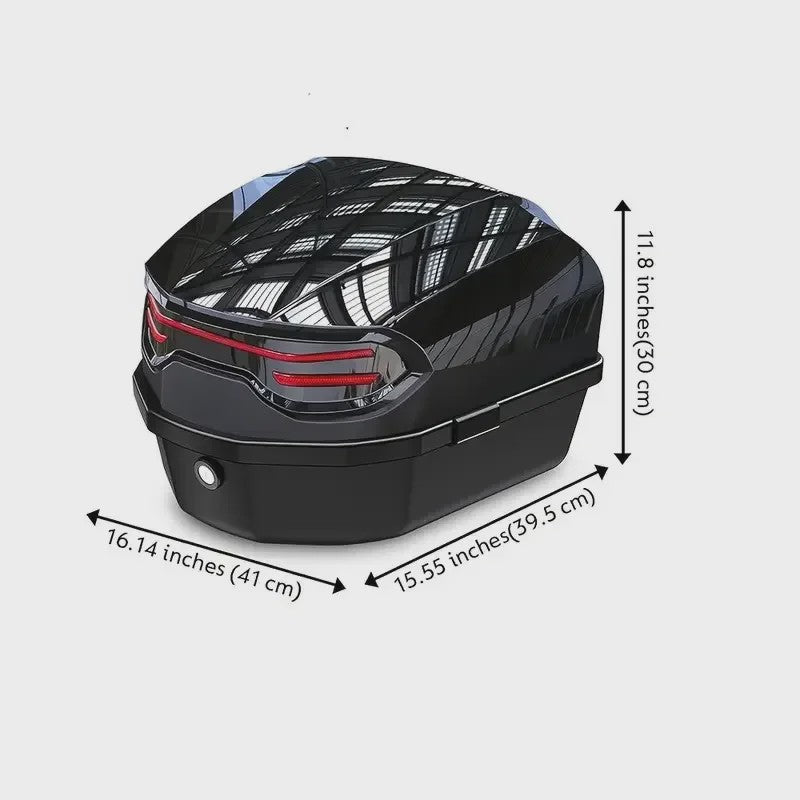35L Motor Topkoffer - Robuuste ABS Motorbagage met Sluiting & Helmopslag