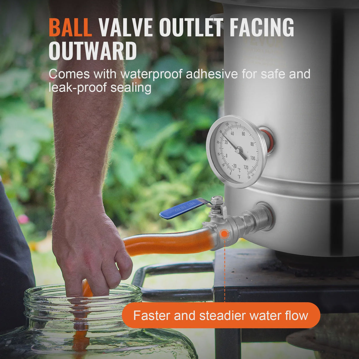 5 Gallon RVS Brouwketel met Thermometer, Kraan en Filter - Ideaal voor Bierbrouwen
