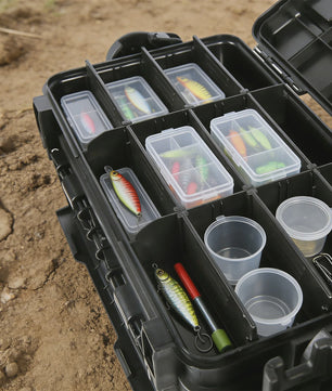Waterdichte Vis Tackle Box met Hengelhouder - 2 Lagen Opbergorganizer