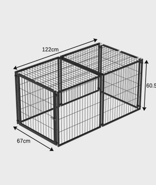 Modulaire Hondenkennel 120x60x60cm - Zwart Metaal met PVC Coating & Veilige Deur
