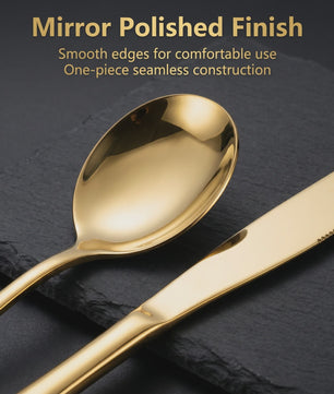 Gouden Bestekset 24 Delig - Luxe Stainless Steel Tafelbestek voor 6 Personen
