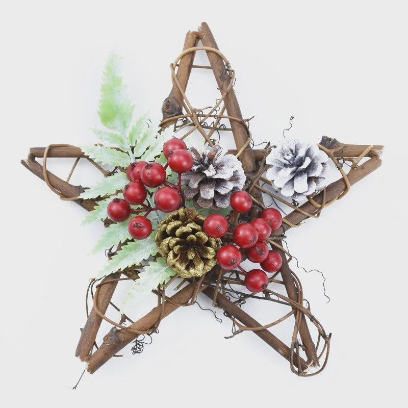 Handgemaakte Rotan Ster Krans Decoratie - 10/15/20cm - Kerst & Bruiloft