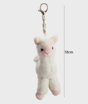 Pluche Alpaca Sleutelhanger - Schattige Knuffel Dierenhanger voor Tassen en Sleutels