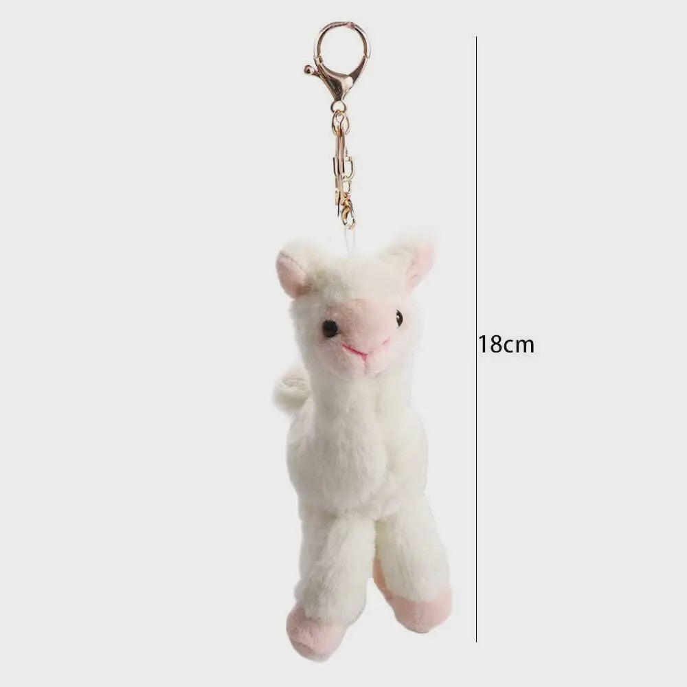 Pluche Alpaca Sleutelhanger - Schattige Knuffel Dierenhanger voor Tassen en Sleutels