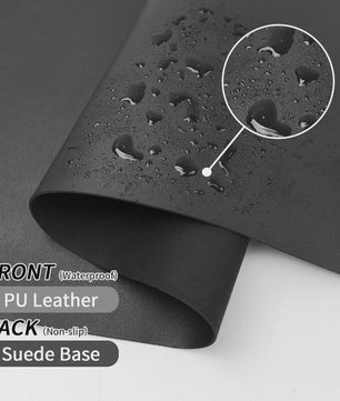 3-in-1 Ergonomische Bureau Set: XXL Muismat (900x400mm) met Polssteunen van Memory Foam & Waterdicht PU Leer