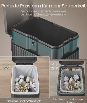 Songmics Keuken Pedaalemmer 50L - Stijlvol RVS met Soft Close & Ruimtebesparend Ontwerp