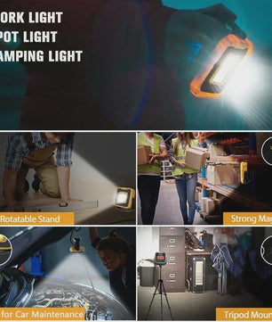 Krachtige Oplaadbare LED Werkspot 1000 Lumen met 3000mAh Batterij - Waterdicht & Draagbaar