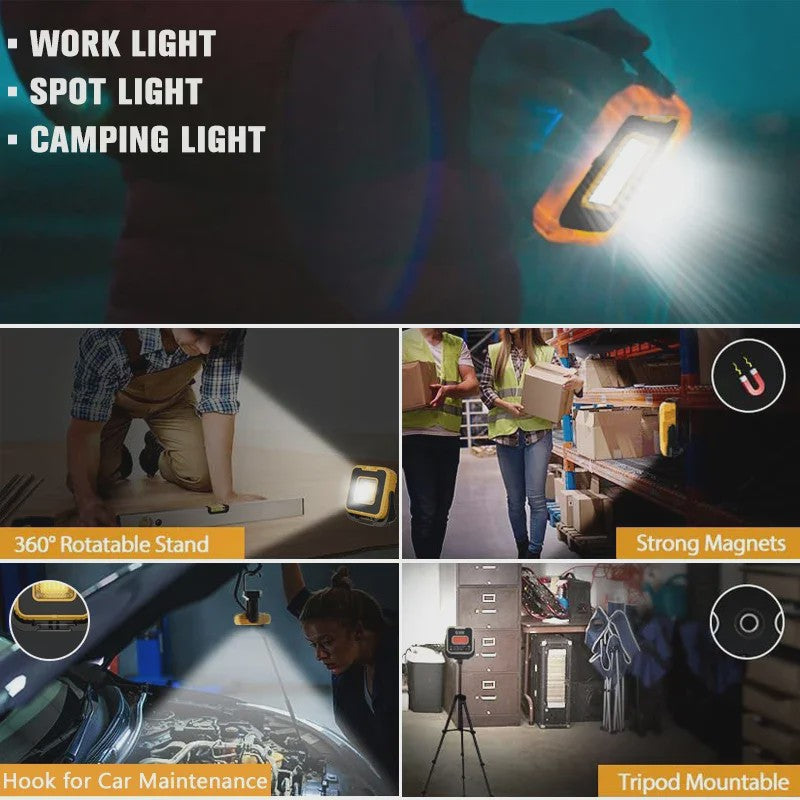 Krachtige Oplaadbare LED Werkspot 1000 Lumen met 3000mAh Batterij - Waterdicht & Draagbaar