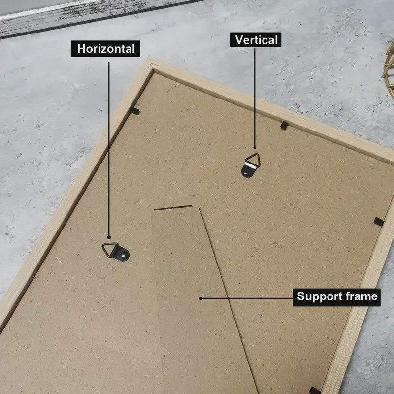 Set van 3 Houten Fotolijsten (A4/A3) - Zwart, Wit & Naturel - Muur & Bureau