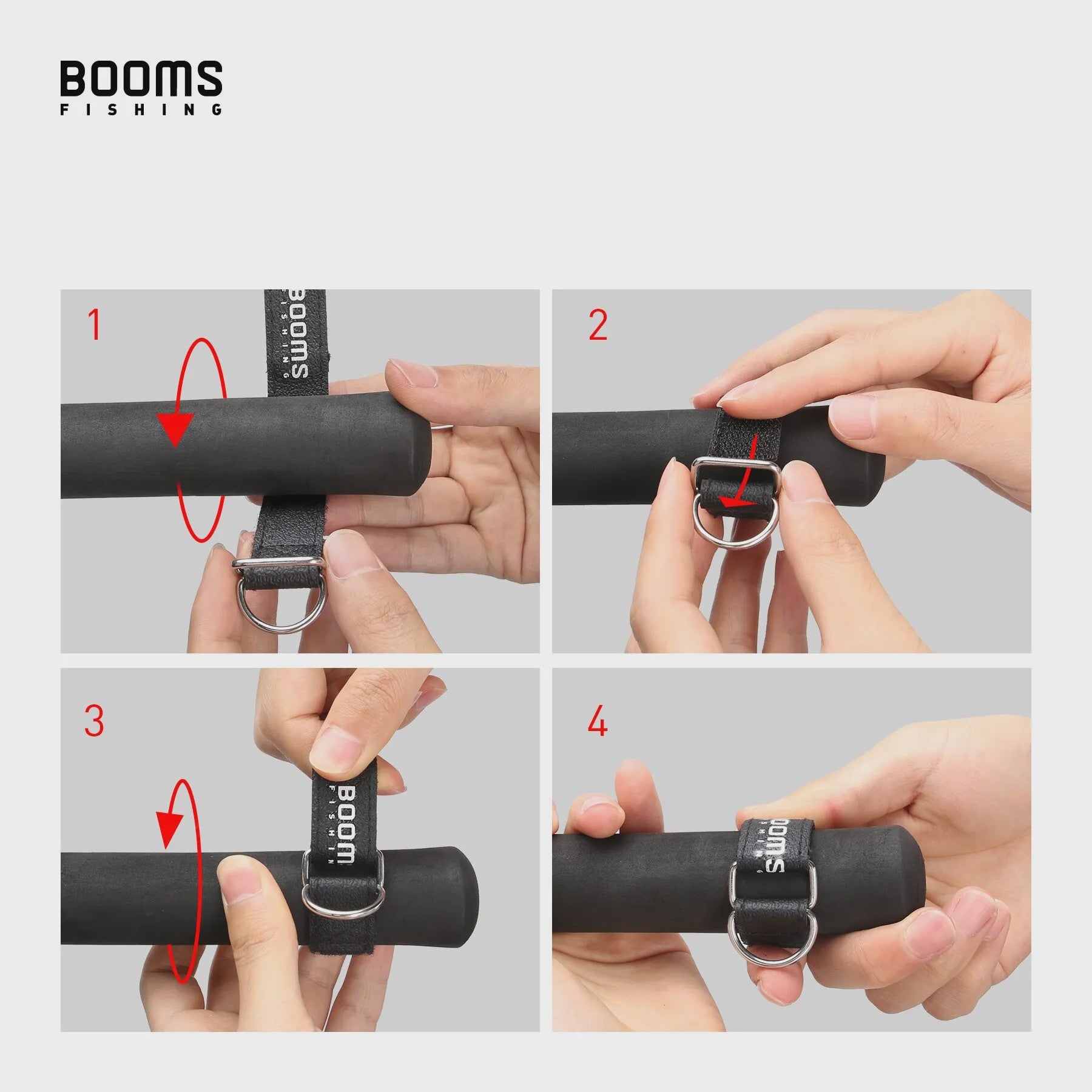 Booms Fishing T02RB1 Hengel Lanyard - 2M Elastisch, Heavy Duty voor Vissen & Kajak (4 stuks)