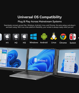 Blackview DCM6 14" FHD IPS Triple Laptop Screen Extender - Draagbaar & Uitbreidbaar