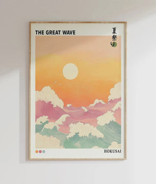 Japanse Canvas Print: Iconische Fuji & Golven - Retro Landschap Poster