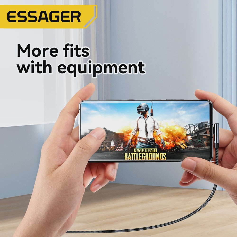 Essager 240W USB-C Kabel 90 Graden Hoek PD Snelladen met Digitale Display
