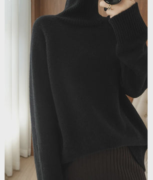Dames 100% Kasjmier Coltrui - Dikke, Losse Pullover voor Herfst & Winter