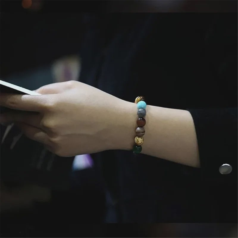 Unieke Natuursteen Armband: Acht Planeten & Galaxy Design - Yoga & Chakra Sieraden