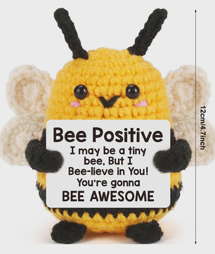 Schattige Gehaakte Bij - Motiverende Decoratie & Positieve Energie Cadeau