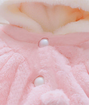 Schattige Baby Meisjes Cape met Konijnenoren - Fleece Jasje voor Herfst/Winter