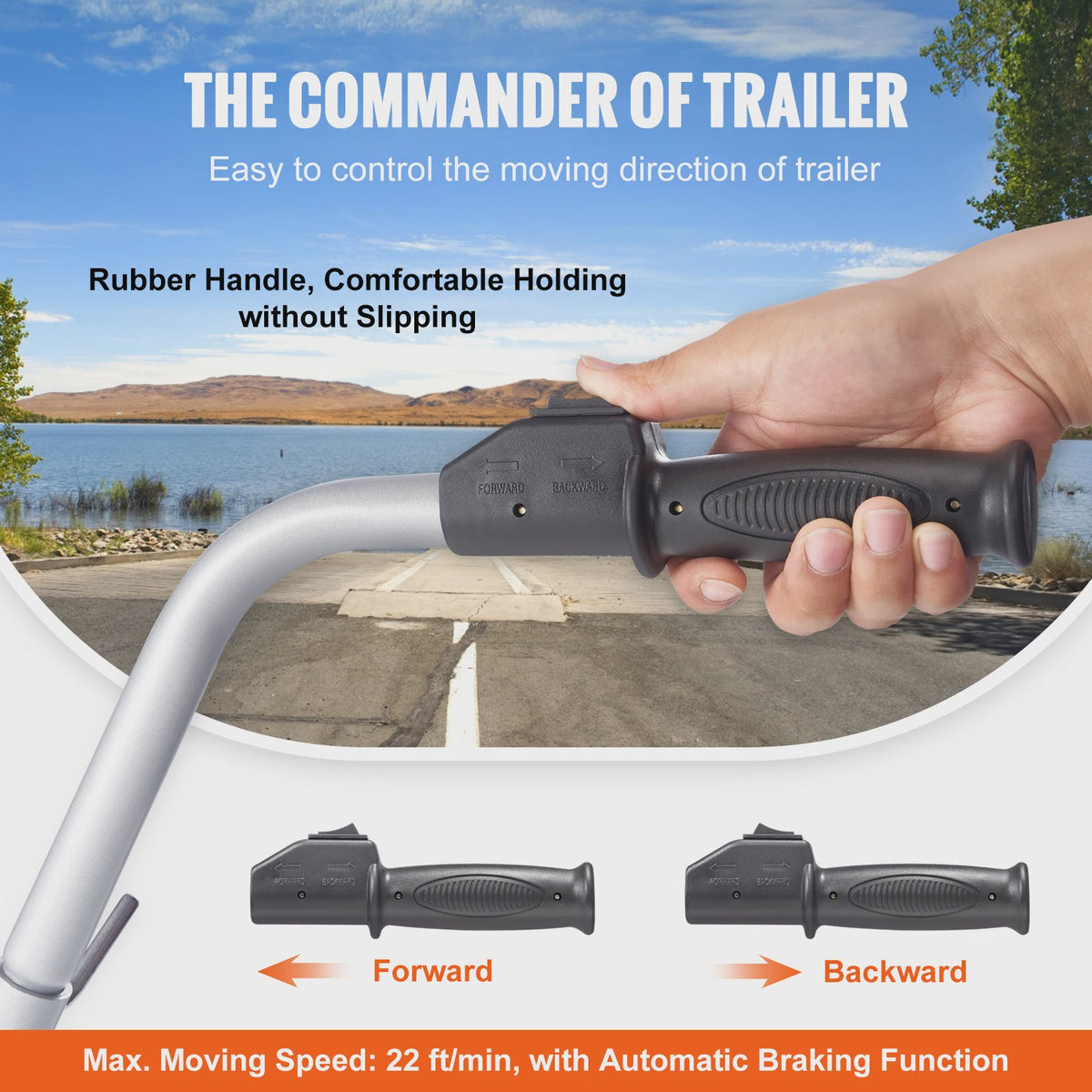Elektrische Trailer Dolly 5000lbs - 12V Jockey Wheel met Verstelbare Hoogte voor Caravans