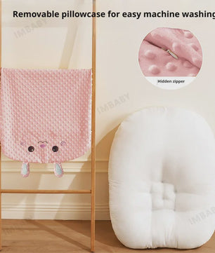 Ergonomisch Baby Voedingskussen - Ultra Zacht, Wasbaar & Rugondersteuning voor Comfortabel Voeden & Minder Spugen